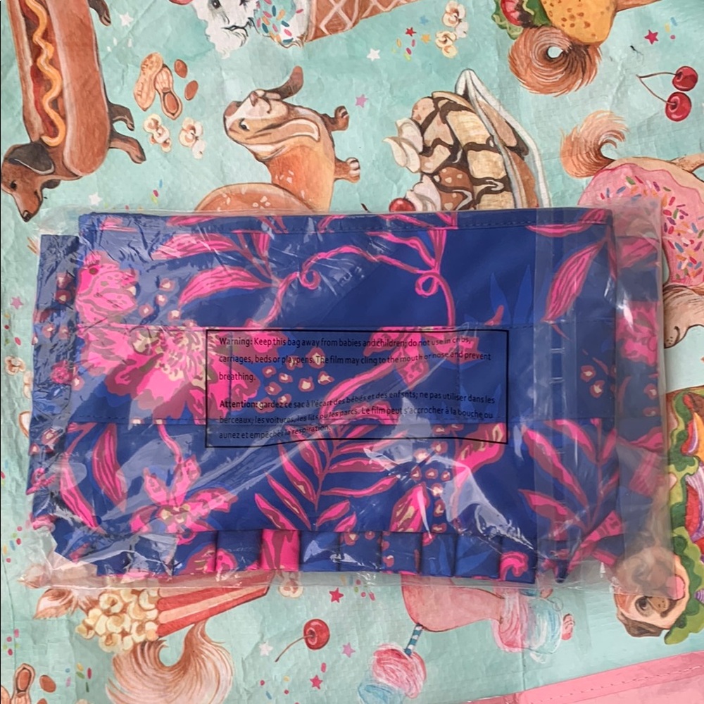 Lilly Pulitzer Blue and Pink Floral Clutch - Picture 2 of 2